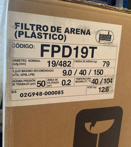 Filtro De Arena Para Alberca Panda Fpd19t Valvula De 6 Vías