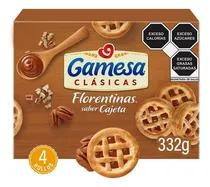 Comprar Galletas Gamesa Florentinas Clásicas Sabor Cajeta 4 Paketine