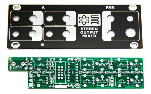 Synthrotek 1u Salida Mezclador  pcb Estereo Panel Solo