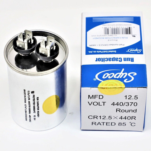 Supco Cr12.5x440r Hvac Motor Round Run Capacitor 12.5 Mf Jjb