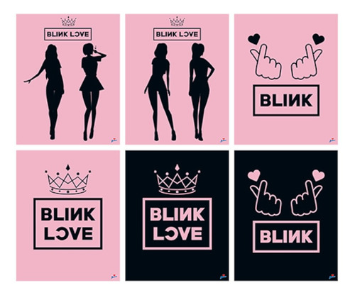 Quadrinhos Decorativos Festa Blackpink Blink Love - Tam 20,7