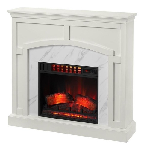 Chimenea Y Mueble De Tv Independiente Imitación De Mármol