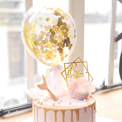 50 Latex Globos Transparentes Con Dorado Confeti 12 Pulgadas