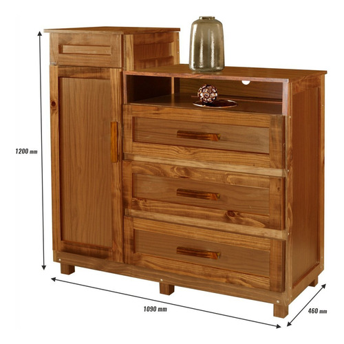 Cômoda Sapateira Com Espelho 1 Porta 3 Gavetas E Porta