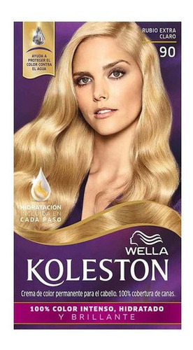 Kit Tinta Wella Professionals  Koleston Coloración en crema tono 90 rubio extra claro para cabello