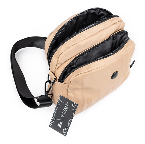 Imagen 3 de 6 de Bandoleras Mujer Amayra Cartera Camel Microfibra Bolsillo