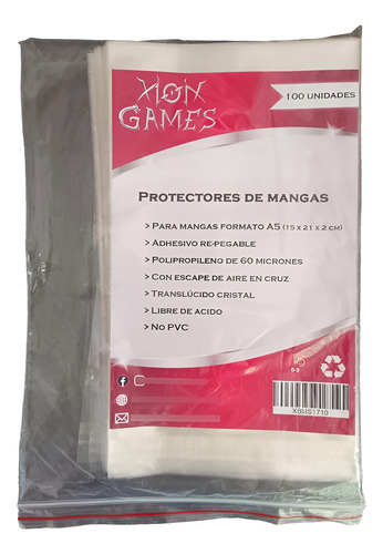 Protectores De Manga Bags A5 X100 Unidades