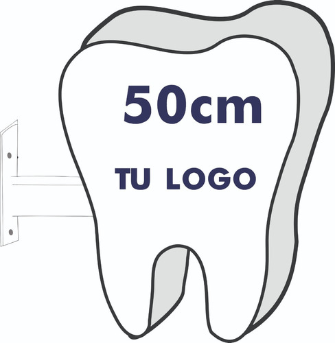 Anuncio Muela Luminosa 50cm Led 3d Doble Cara Caja De Luz