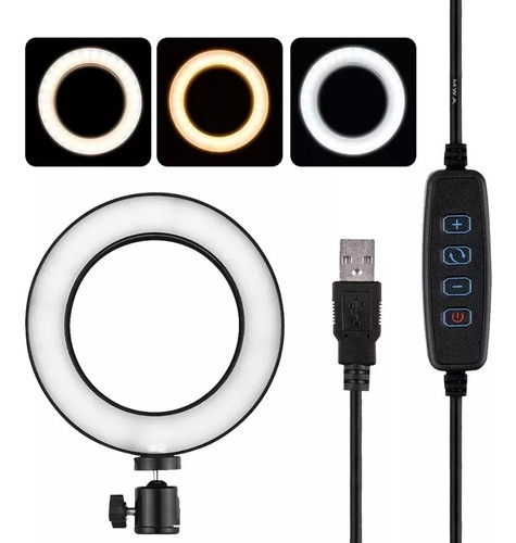 Iluminador Ring Ligth Anel Luz 26cm Tripé 2.1m Led Fotos Mak