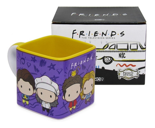 Caneca Cubo 300ml Personagens Kawaii - Friends Original 