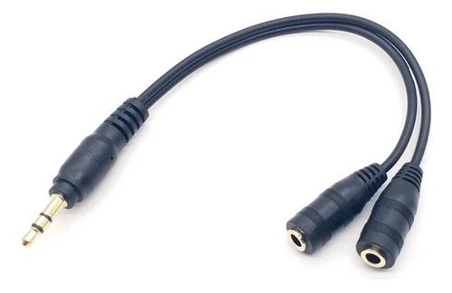 Cabo Adaptador Audio P2 Duplo Femea P/ 2 Fones