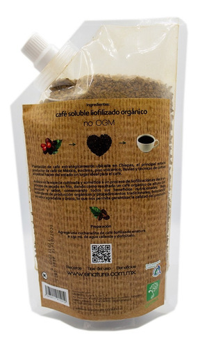 Imagen 2 de 2 de Café Orgánico Soluble Liofilizado Sabor Natural Enature 100g