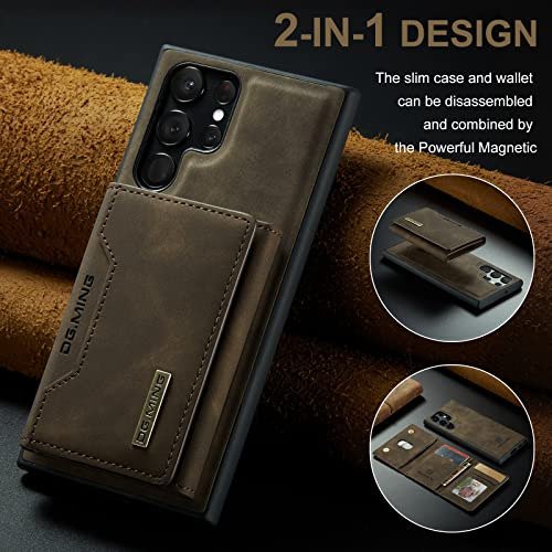 Funda Cartera Para Galaxy S23 Ultra Coffee Piel