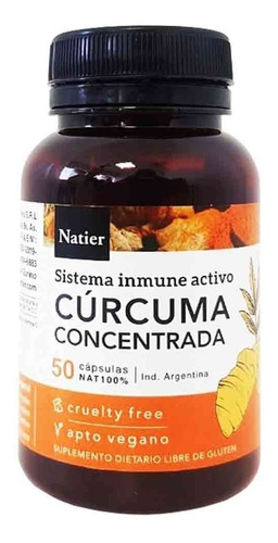 Curcuma Concentrada X 50 Capsulas Natier Sist. Inmunologico