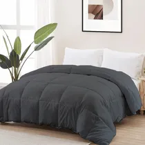 Comprar Edredón Tamaño Relleno Hipoalergénico Súper Suave Individual Color Gris oscuro Diseño de la tela Rayas