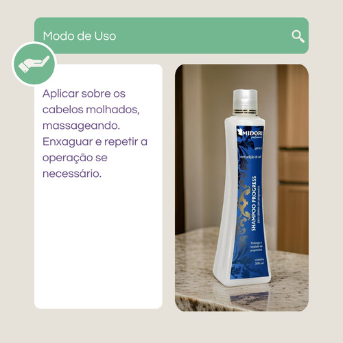 Kit Salão Shampoo E Condicionador Progress Midori 500ml