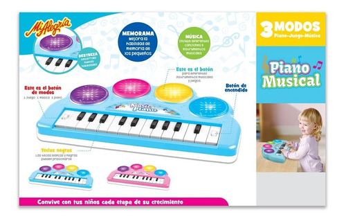 Imagen 3 de 3 de Piano Musical 3 Modos Mi Alegría