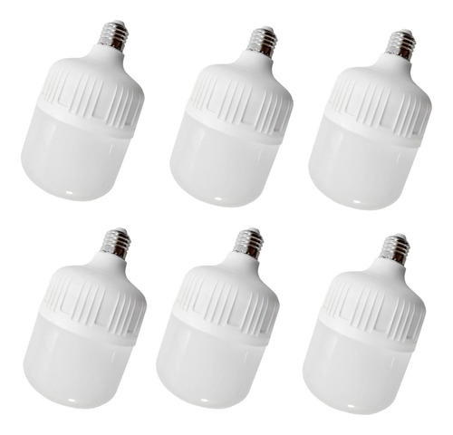 Kit 6 Pzs Foco Led Para Casa 50w Ahorradores Tipo Bala /e Luz Blanco Frío