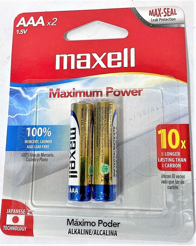 Pila Bateria Alcalina Aa Aaa Paquete De 4 Maxell Tienda