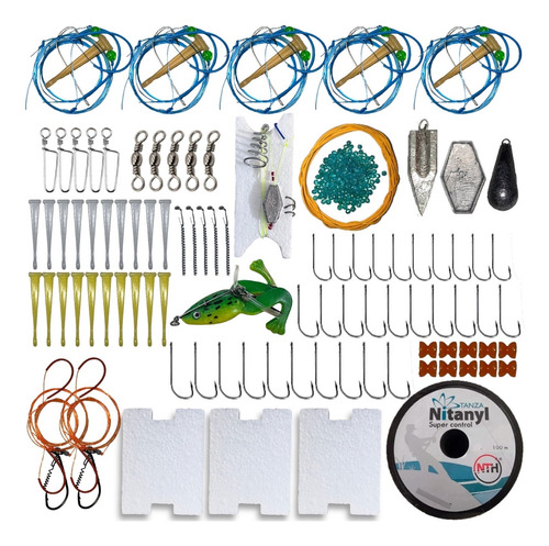 Kit Set Pesca Accesorios Variada Río Laguna Mar +100 Articul