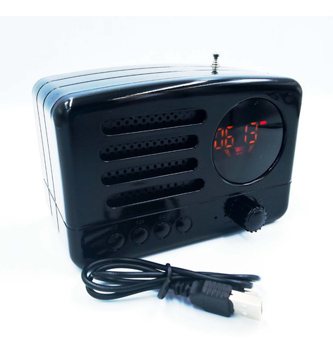 5pzs Bocina Radio Bluetooth Vintage Recargable Usb Portatil