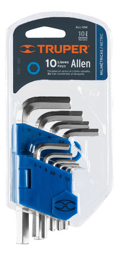Juego Llaves Allen Punta Hexagonal 1.5 A 10 Mm Profesional