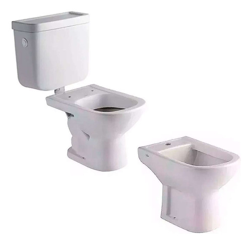 Inodoro Con Mochila Bari Corto Bidet 1 Agujero P