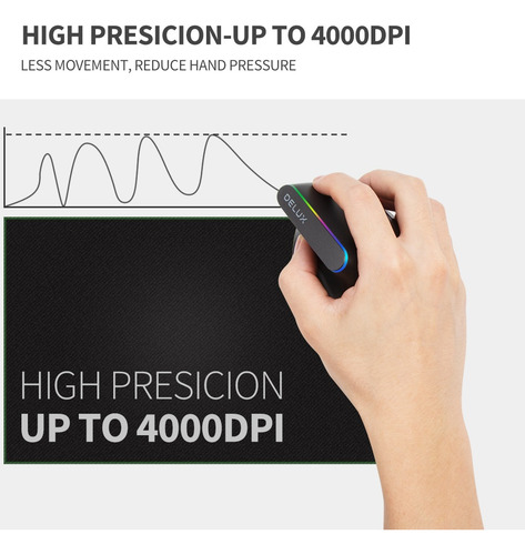 Delux Ratón Ergonómico Inalámbrico Bluetooth, 4000 Dpi
