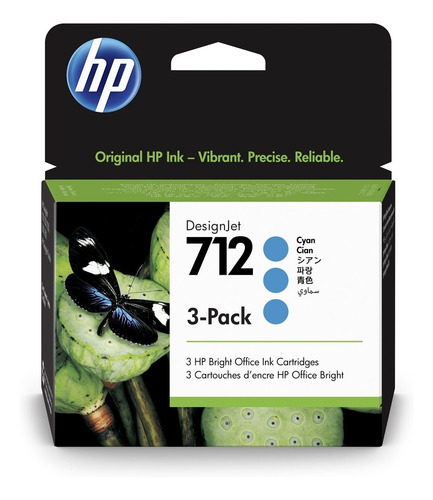 Tinta Hp Designjet 712 3ed77a 29ml Color Cian 3 Pack
