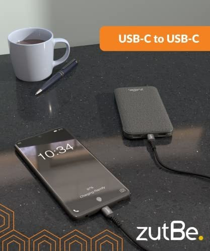 Cable Trenzado Usb-c De Zutbe Shield Con Kevlar Usb-c A Usb-