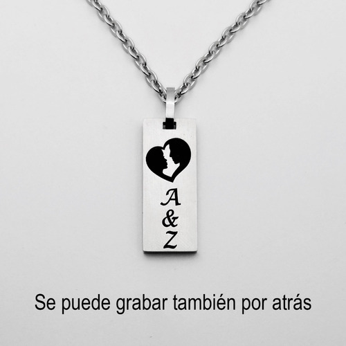 Dije Acero Parejas Con Frase Grabado Personalizado 1014/15