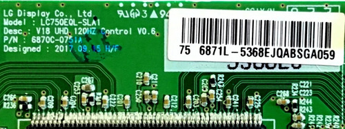 T-con Sony / 6871l-5368e / 6870c-0751a / Modelo Xbr-75x850g (Usado)