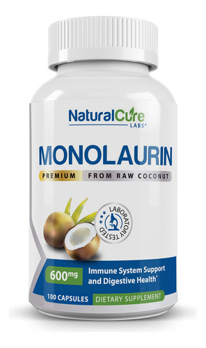 Natural Cure Labs Monolaurina Premium - 600 Mg, 100 Capsulas