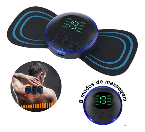 Massageador Portatil Recarregável Para Alíviar Dor Muscular Cor Preto 110V/220V