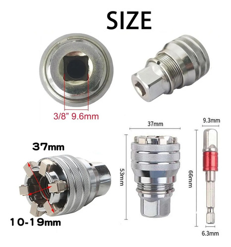 Soquete Universal 10-19mm Com Catraca + Bit