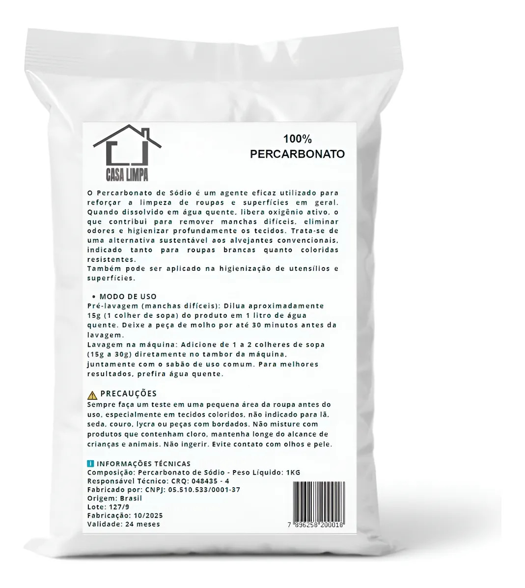 Percarbonato De Sodio 1kg Casa Limpa