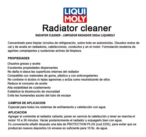 Radiator Cleaner Liqui Moly Limpiador Para Radiadores 300ml