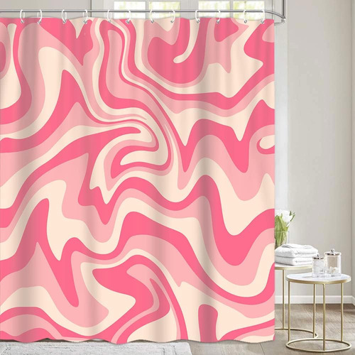 Itapnoom 70s Swirls Retro Cortina De Ducha Para Baño, 72 X 7