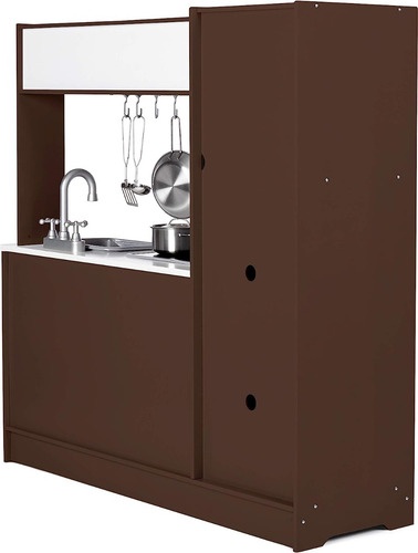 Juego De Cocina Vertical P/niños De Madera; Espresso/gris
