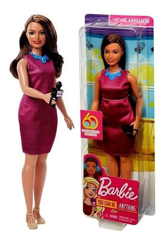 Boneca Barbie Morena Jornalista Repórter Plus Size Original