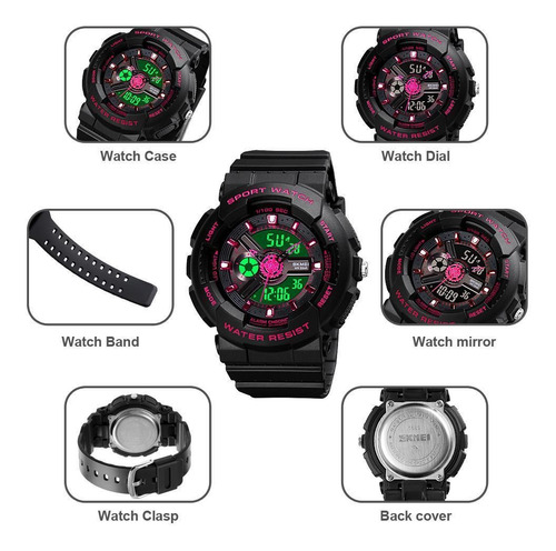 Imagen 2 de 7 de Reloj Skmei 1689 De Dama Dual Time / Alfashop