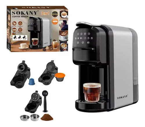Cafeteira Elétrica Multibebidas Automática 3 Em 1 Capsulas Cor Preto