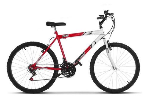 Bicicleta  de passeio Ultra Bikes Bike Aro 24 bicolor 18 marchas freios v-brakes cor vermelho-ferrari/branco