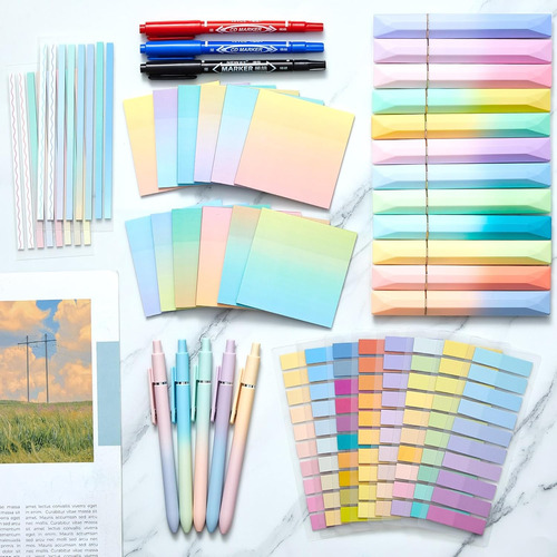 Kit De Anotación De Libros, 42 Unidades, 12 Resaltador...