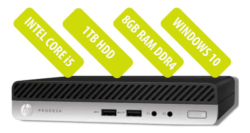 Imagem 1 de 6 de Desktop Hp Prodesk 400 G5 I5 8gb 1tb Hdd Mini Pc Windows