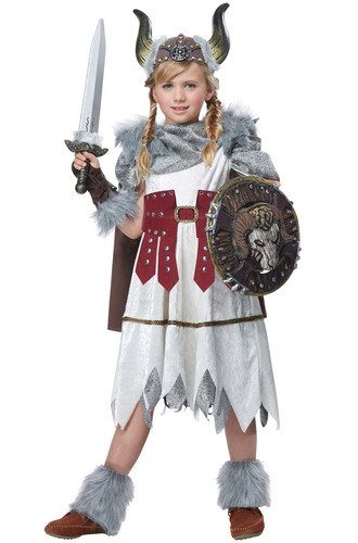 Disfraz Para Niña Vikingo Valeroso Talla Xs Halloween