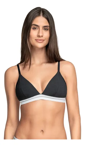 Leonisa Brasier Triangular En Algodón Liviano Y Cómodo Negro
