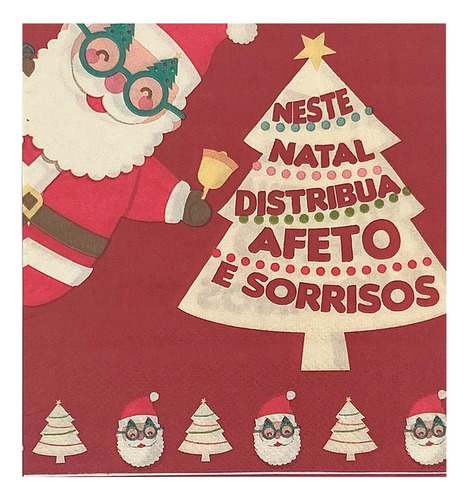 Guardanapo De Papel Natal Papai Noel Natalino 33cm