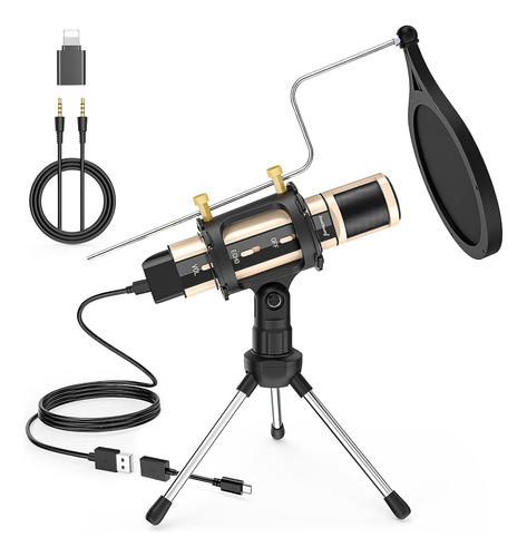 Zealsound Microphone Adapter, Usb Microphone Adapter Y 3,5 M