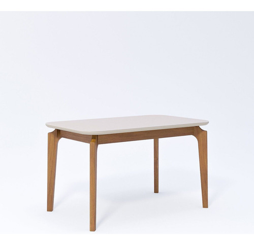 Sala De Jantar Ficus 130cm Com 4 Cadeiras Damasco Wt